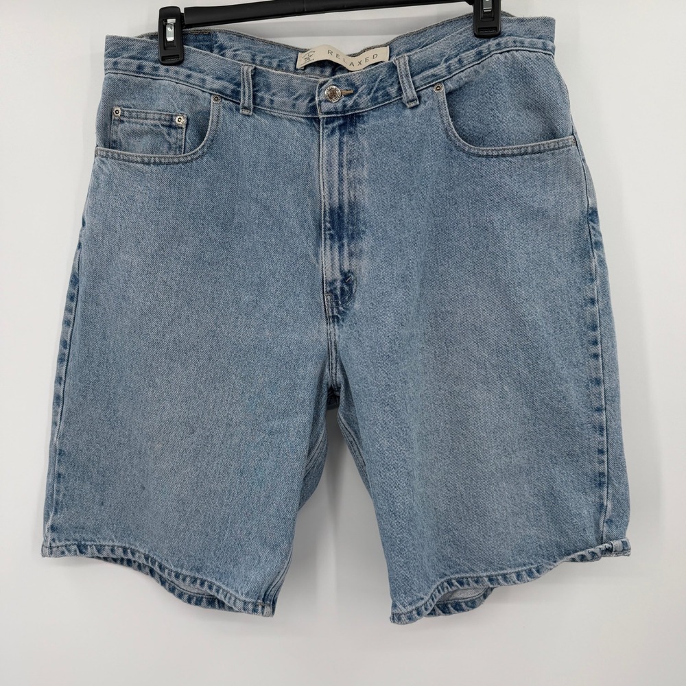 Arizona Jean Company‎ Mens Y2K Relaxed Fit Denim Shorts Light Wash Blue Size 38